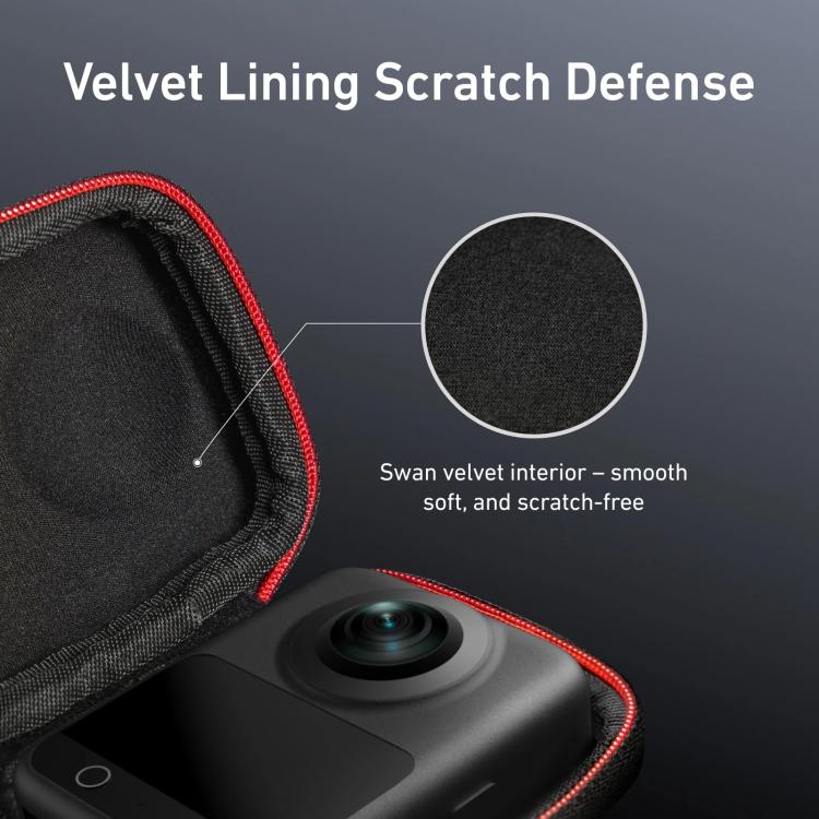 TELESIN Full-Coverage PU Carrying Case for DJI Osmo 360 Camera Protective Pouch with Carabiner Clip - Case & Bags by TELESIN | Online Shopping UK | buy2fix