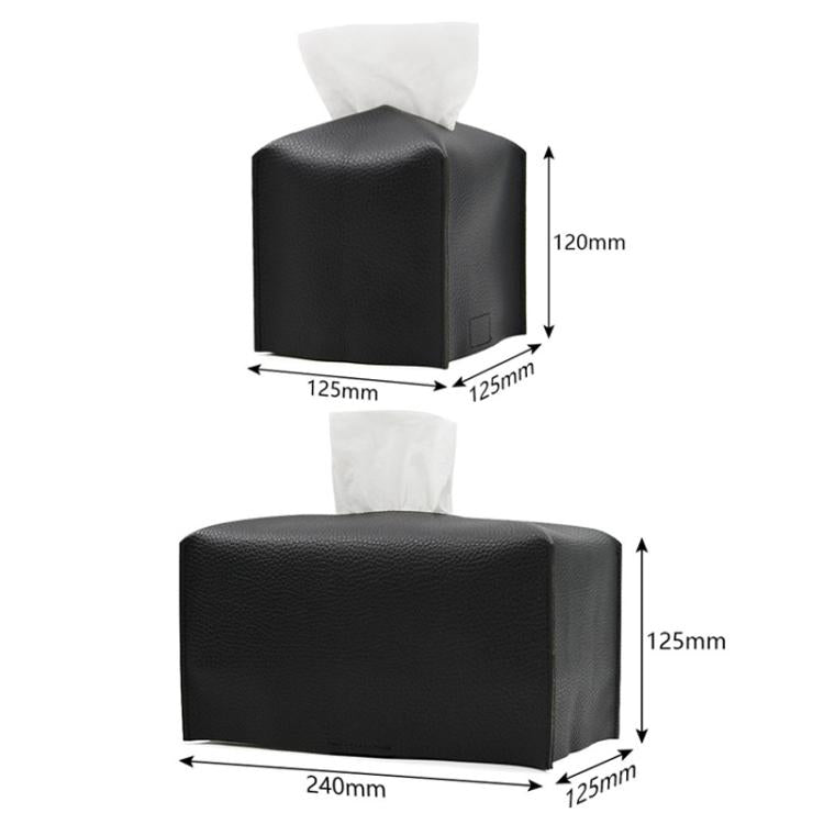 12.5x12.5x12cm Square Leather Paper Towel Box Paper Towel Bedroom Tissue Box(Black) - Tissue Boxes by buy2fix | Online Shopping UK | buy2fix