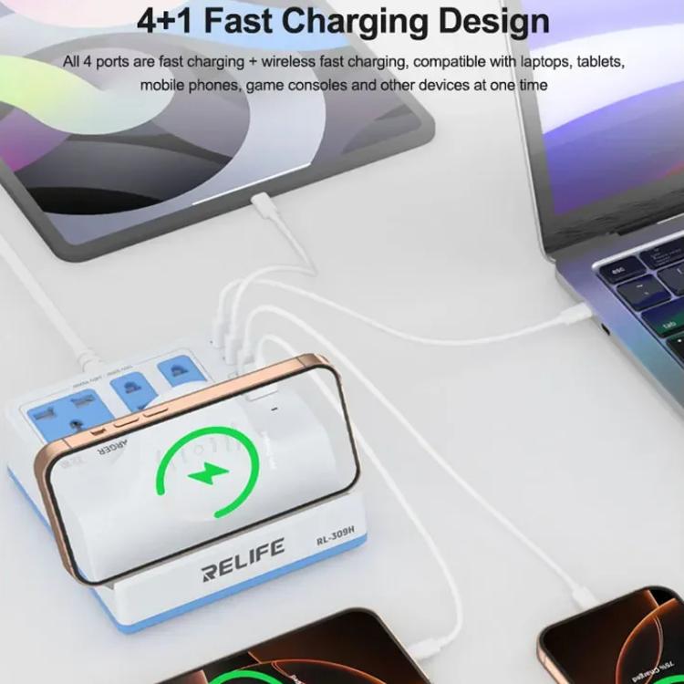 RELIFE RL-309H 72W Smart Wireless Faet Charging Socket US Plug - Extension Socket by RELIFE | Online Shopping UK | buy2fix
