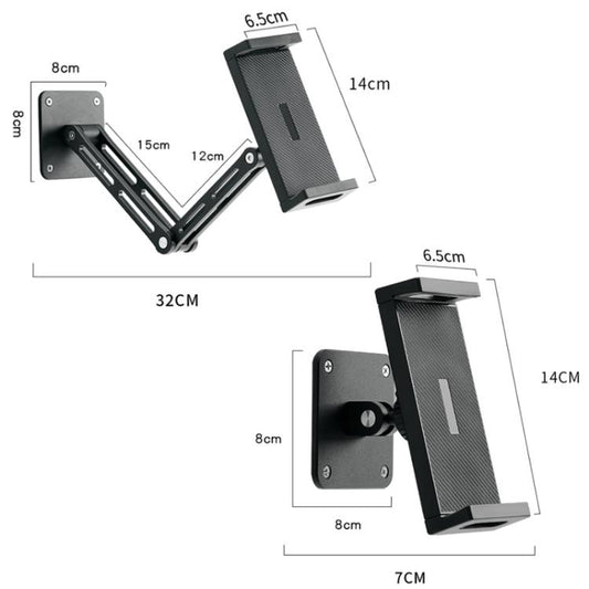 4-12.9 Inch Aluminum Alloy Rotating Cantilever Wall Mount For Phones And Tablets, Style: Long Version - Shower & Wall Mounts by buy2fix | Online Shopping UK | buy2fix