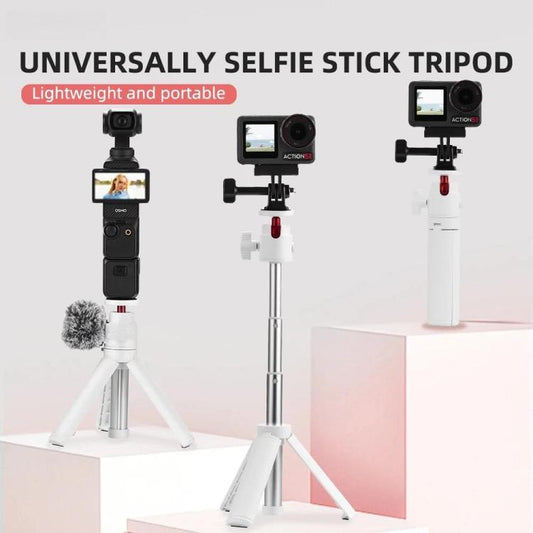 Flymile 15.8-30.8cm Tripod Selfie Stick for Action Cameras With 360-degree Adjustable Ball Head & Cold Shoe(White) - Extendable Pole by Flymile | Online Shopping UK | buy2fix