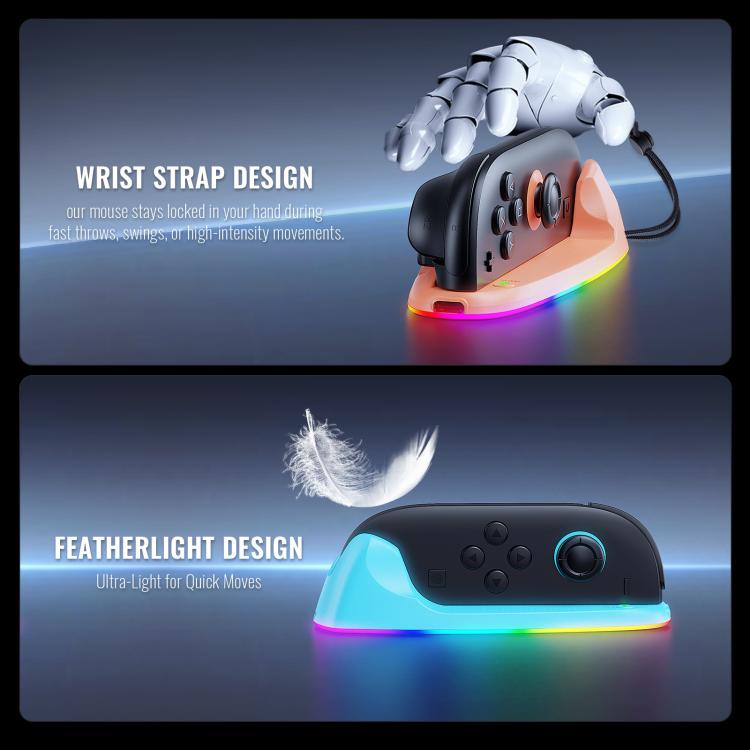 For Nintendo Switch 2 JYS Controller Mouse Magnetic Dock With Ambient Lighting(Blue Orange) - Gamepads by JYS | Online Shopping UK | buy2fix