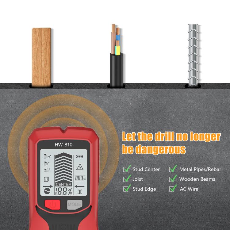 Multifunctional Wall Stud Wire Metal Detector(Yellow) - Metal Detector by buy2fix | Online Shopping UK | buy2fix