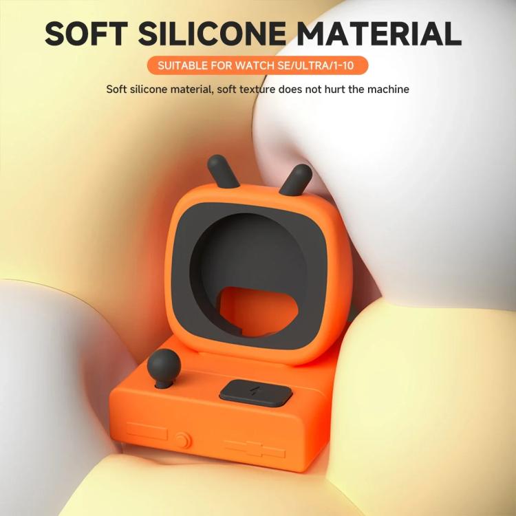 For Apple Watch Desktop Stand Silicone Base, Without Charger(Orange) - Charger / Holder by buy2fix | Online Shopping UK | buy2fix