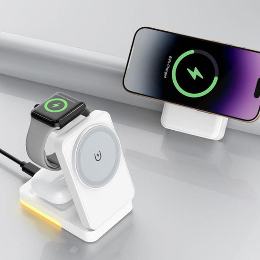 G12 Magnetic 3 In 1 Vertical Wireless Charger For Apple IPhones / AirPods / Apple Watches(White) - Wireless Charger by buy2fix | Online Shopping UK | buy2fix