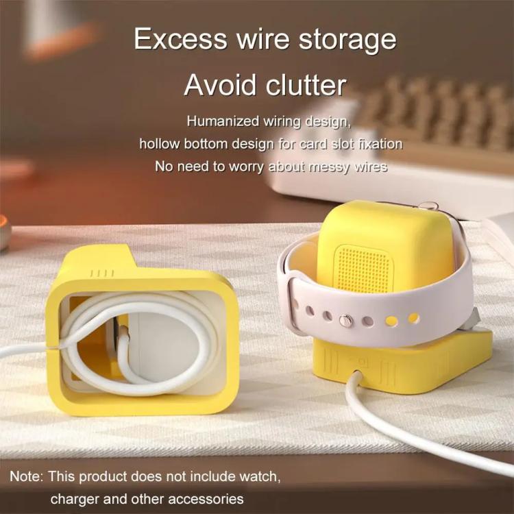 For Apple Watch Typewriter Style Stand Wireless Charging Silicone Base(Yellow) - Charger / Holder by buy2fix | Online Shopping UK | buy2fix