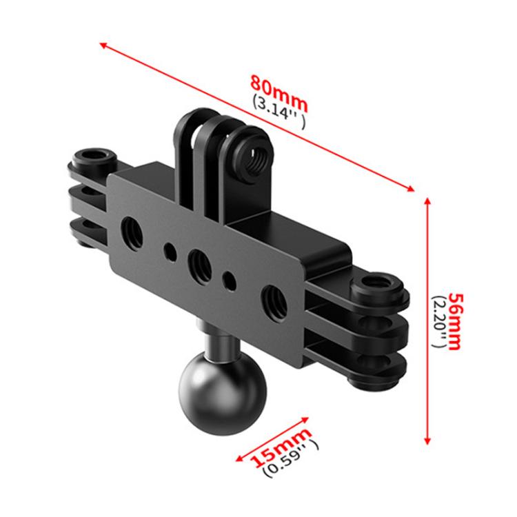 17mm Ball Head To 3 Card Aluminum Alloy 3 Station Live Streaming Stand Action Camera Multi Functional Expansion Adapter Accessory - Stand by buy2fix | Online Shopping UK | buy2fix