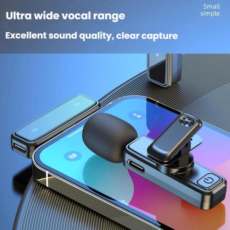 J81 1 To 2 Type-C Interface 9pcs /Set Wireless Collar Clip Microphone Smart Noise Reduction Mini Microphone - Microphone by buy2fix | Online Shopping UK | buy2fix