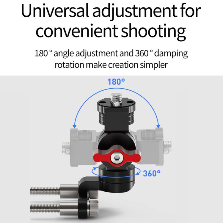 1/4 Front Rear Adjustment Bicycle Stem Camera Mount Cycling Front Light Bracket For Shooting - Holder by buy2fix | Online Shopping UK | buy2fix