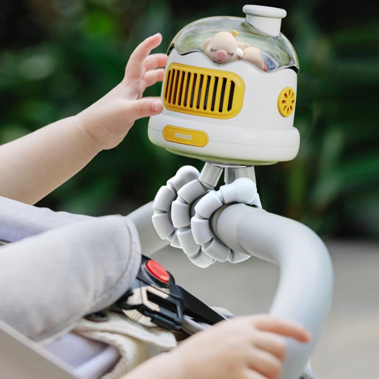 Octopus Clip-On Handheld Silent Bladeless Fan For Strollers, Color: Oscillating White - Electric Fans by buy2fix | Online Shopping UK | buy2fix