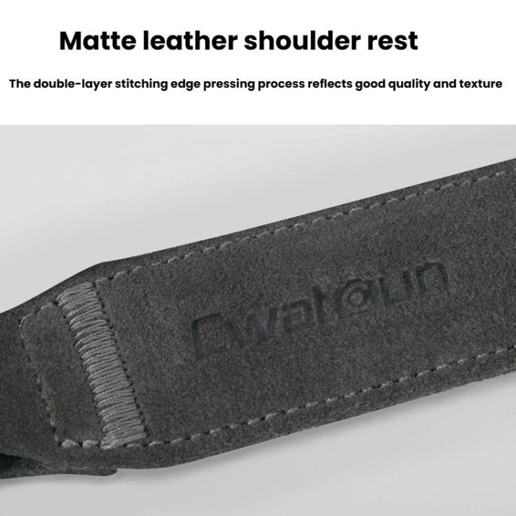 Cwatcun D213 Medium Universal Camera Shoulder Strap Matte Leather Quick Release Strap(Dark Gray) - Camera Strap by Cwatcun | Online Shopping UK | buy2fix