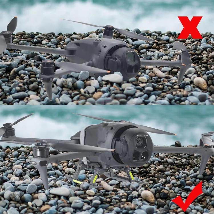 For DJI Mavic 4 Pro Drone YX Foldable Heightening Landing Gear with Reflective Strips(Gray) - Holder Series by YX | Online Shopping UK | buy2fix