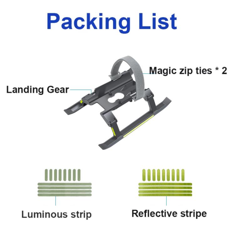 For DJI Mavic 4 Pro Drone YX Foldable Heightening Landing Gear with Reflective Strips(Gray) - Holder Series by YX | Online Shopping UK | buy2fix