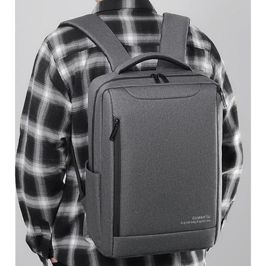 OUMANTU 2106-1 Lightweight Business Laptop Backpack Large Capacity USB Charging Daypack For Work, Travel, Gym(Gray) - Backpack by OUMANTU | Online Shopping UK | buy2fix