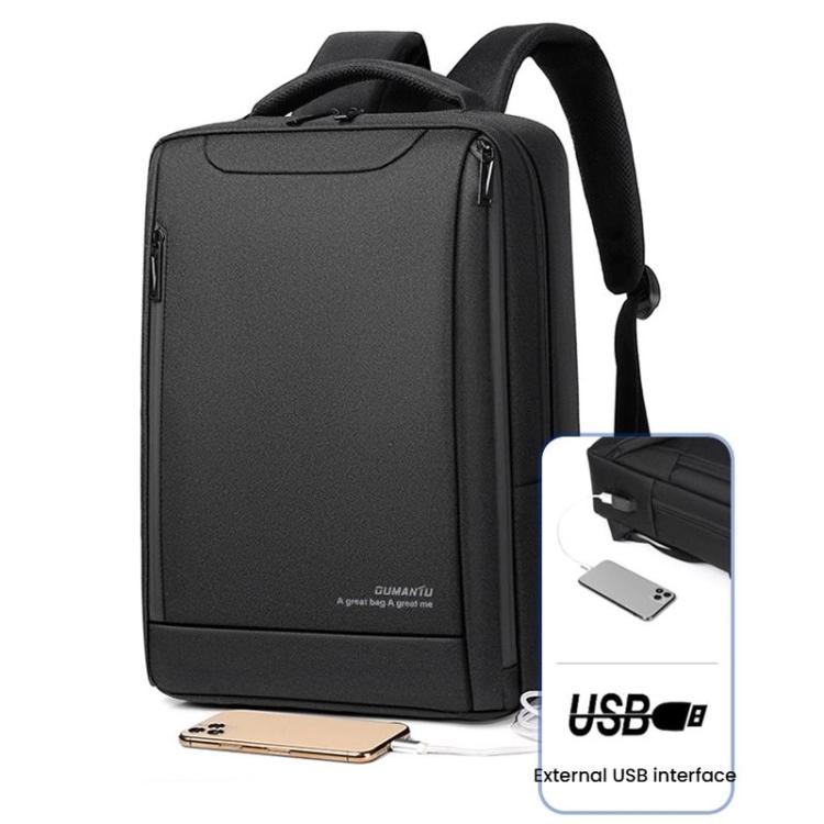 OUMANTU 2106-1 Lightweight Business Laptop Backpack Large Capacity USB Charging Daypack For Work, Travel, Gym(Gray) - Backpack by OUMANTU | Online Shopping UK | buy2fix
