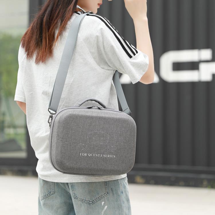 For Meta Quest 3 / 3S BKano Q3-002 VR Headset Console Storage Bag Shoulder Handheld Bag(Grey) - VR Accessories by BKano | Online Shopping UK | buy2fix