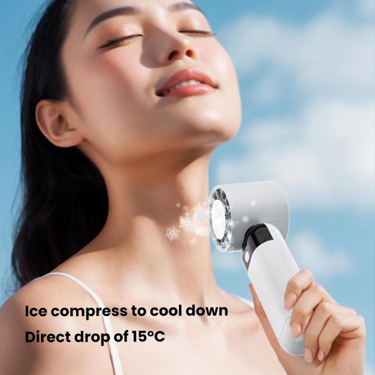 ZK03 Digital Display Cooling Fan USB Silent Handheld Cold Compress Fan(White) - Electric Fans by buy2fix | Online Shopping UK | buy2fix