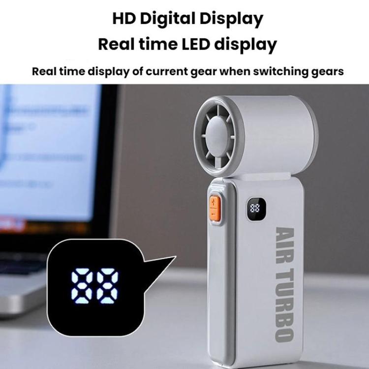 WH14 Handheld Digital Display Fan Outdoor Portable High Speed Fan(Black) - Electric Fans by buy2fix | Online Shopping UK | buy2fix