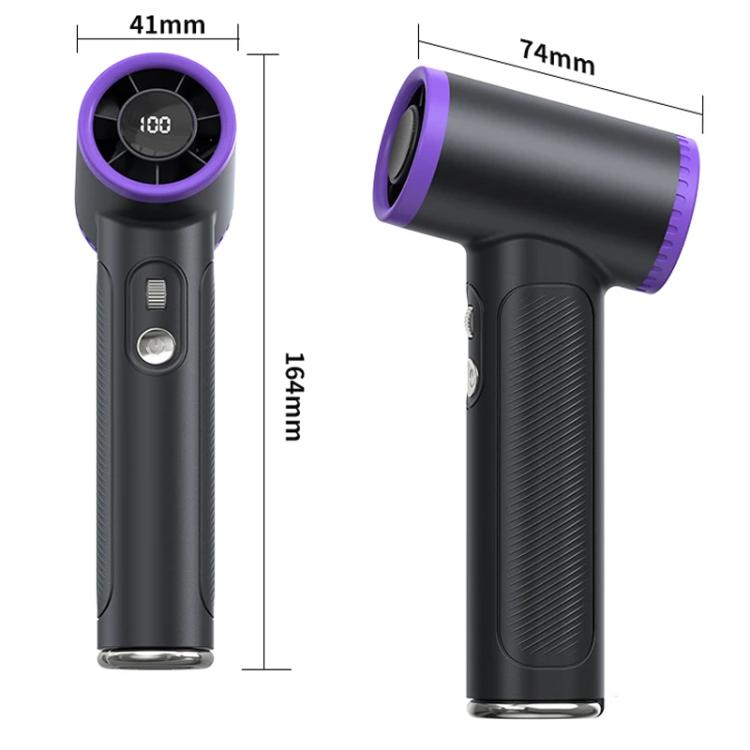 WT23 Handheld Digital Display Turbine Fan Outdoor Stepless Variable Speed Fan(Black) - Electric Fans by buy2fix | Online Shopping UK | buy2fix