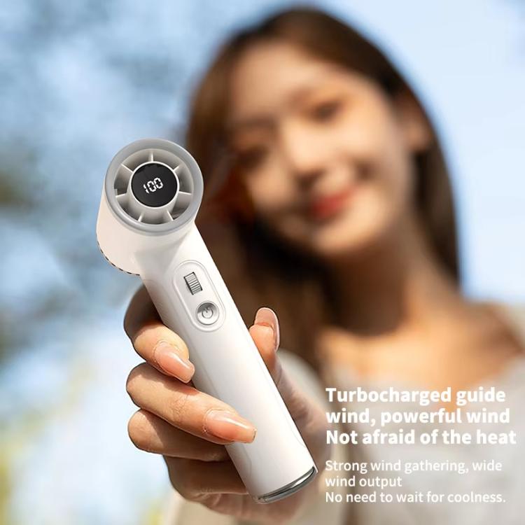 WT23 Handheld Digital Display Turbine Fan Outdoor Stepless Variable Speed Fan(Beige) - Electric Fans by buy2fix | Online Shopping UK | buy2fix