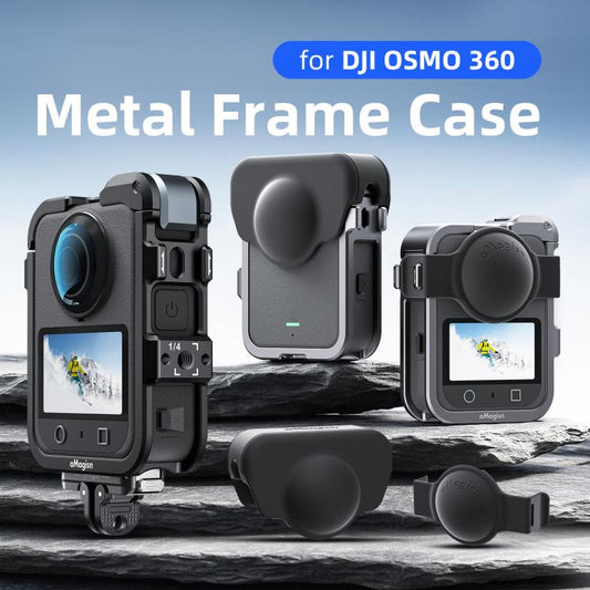 For DJI Osmo 360 AMagisn Quick-Release Metal Cage With Dual/Single Lens Caps Camera Mount Rig(Smokey Steel) - Protection Frame by aMagisn | Online Shopping UK | buy2fix