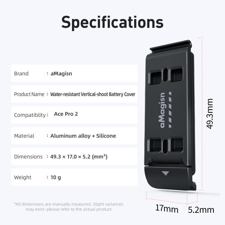 For Insta360 Ace Pro 2 aMagisn Water-resistant Vertical Shooting Battery Side Cover Compatible with Quick-Release Adapters(AC34) - Others by aMagisn | Online Shopping UK | buy2fix