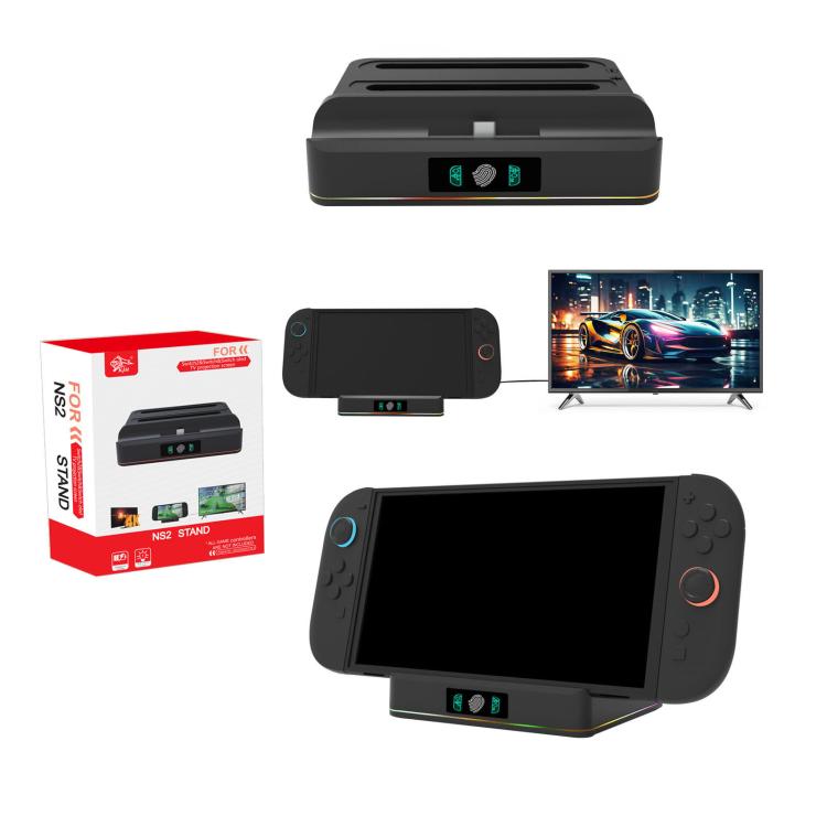For Nintendo Switch 2 Console Controller KJH Charging Dock Station With 1080P 60Hz HDMI Output(Black) - Charger & Power by KJH | Online Shopping UK | buy2fix