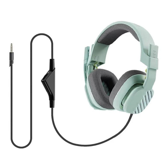 For Logitech Astro A10 / A40 / A30 Gaming Headset Cable Braided Audio Cable, Style: Gray Black Button - Headset Accessories by buy2fix | Online Shopping UK | buy2fix