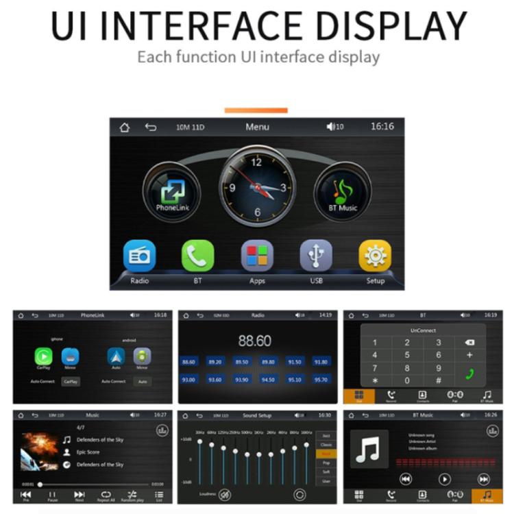 7-inch HD Touch Screen + HD 8-light Reversing Image Wireless Carplay Car MP5 Player(X5300) - Car MP3 & MP4 & MP5 by buy2fix | Online Shopping UK | buy2fix