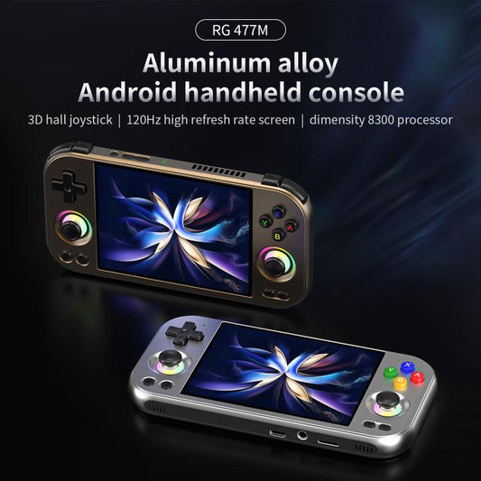 ANBERNIC RG 477M Android 14 Handheld Game Console With Aluminum Alloy Body, 4.7-Inch LTPS In-Cell Touch Screen, 3D Hall Joystick & Self-Developed AI Assistant 256G(Silver) - Pocket Console by ANBERNIC | Online Shopping UK | buy2fix