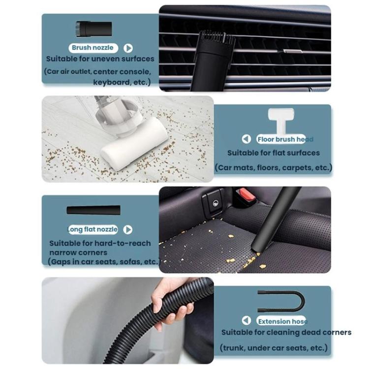 Car-mounted High-power Strong Suction Cordless Vacuum Cleaner, Color: White 5500PA - Vacuum Cleaner by buy2fix | Online Shopping UK | buy2fix
