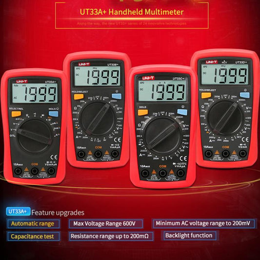 UNI-T UT33B+ Palm Size Multimeter With Backlit LCD Display, 600V 10A AC/DC Voltage Tester - Digital Multimeter by UNI-T | Online Shopping UK | buy2fix