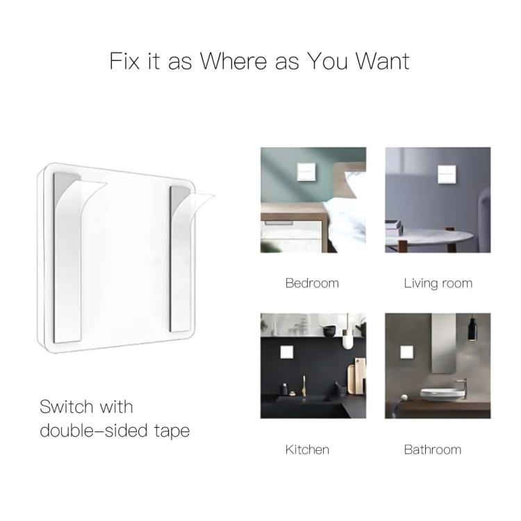 Graffiti Smart Home Wireless Scene Switch APP Timer 4-Button Adhesive Smart Switch(White No Battery) - Smart Switch by buy2fix | Online Shopping UK | buy2fix