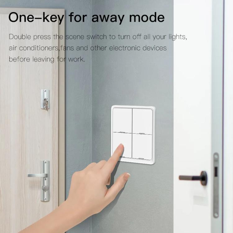 Graffiti Smart Home Wireless Scene Switch APP Timer 4-Button Adhesive Smart Switch(White No Battery) - Smart Switch by buy2fix | Online Shopping UK | buy2fix