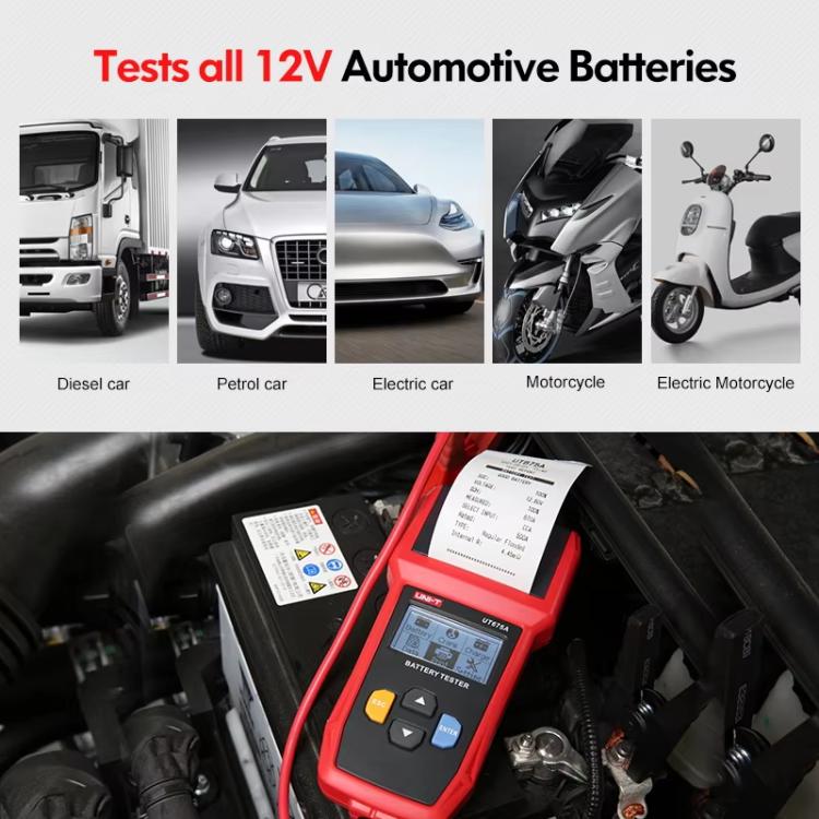 UNI-T UT675A Printing Support Car Battery Tester For AGM/GEL/EFB & Standard Batteries 3-250Ah Capacity Analyzer - Battery & Resistance Tester by UNI-T | Online Shopping UK | buy2fix