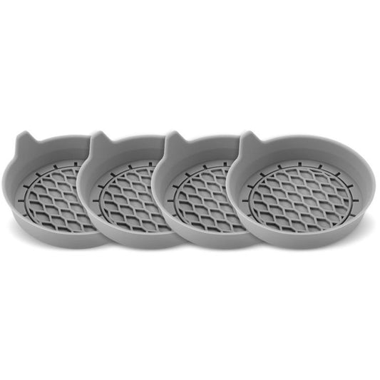 4pcs Anti-squeak Anti-slip Car Coaster With Handle(Gray) - Car Drink Holders by buy2fix | Online Shopping UK | buy2fix