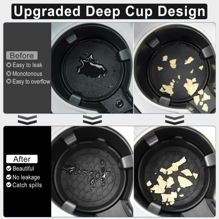 4pcs Anti-squeak Anti-slip Car Coaster With Handle(Black) - Car Drink Holders by buy2fix | Online Shopping UK | buy2fix