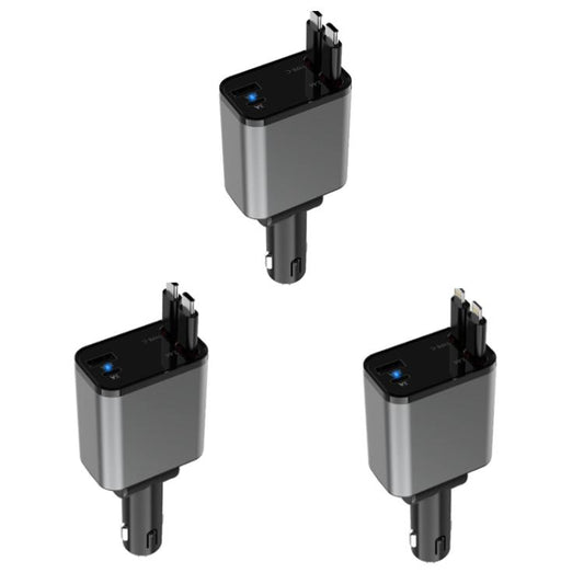 PD30W Car Charger With Retractable Cable(8 Pin+8 Pin) - Car Charger by buy2fix | Online Shopping UK | buy2fix