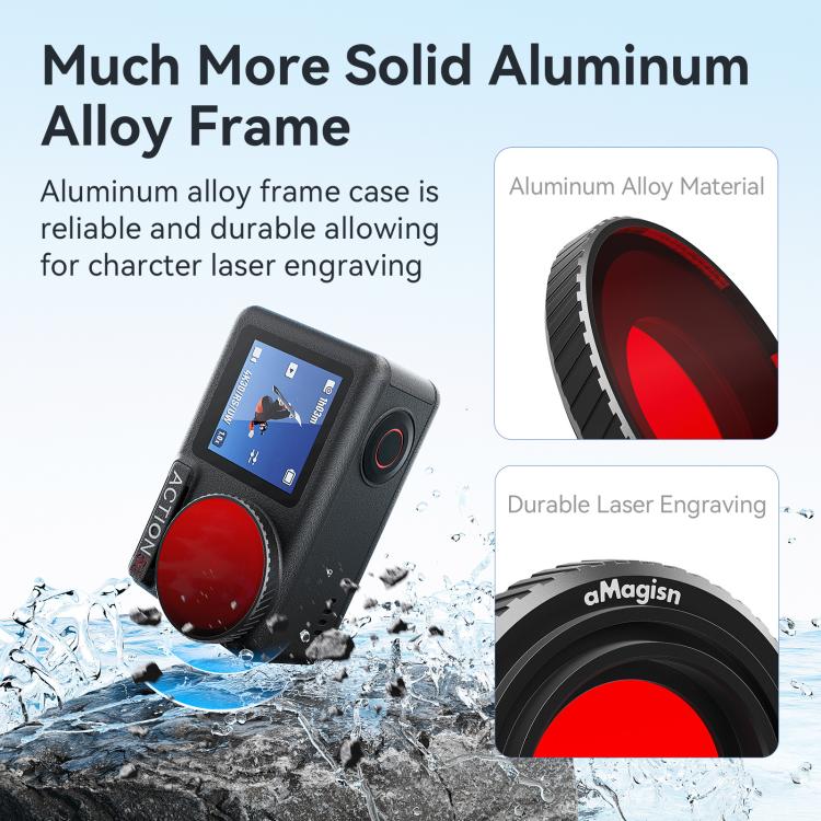 For DJI Osmo Action 5 Pro / Action 4 aMagisn Anti-Fog Dive Filter Lens Seamlessly Adapted To Waterproof Cases(Red) - Lens Filter by aMagisn | Online Shopping UK | buy2fix