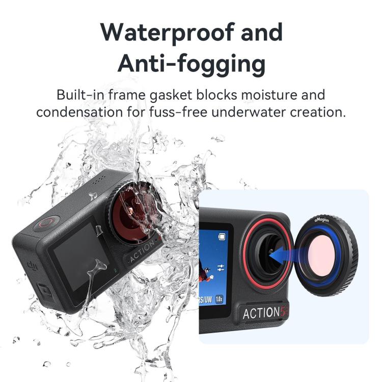 For DJI Osmo Action 5 Pro / Action 4 aMagisn Anti-Fog Dive Filter Lens Seamlessly Adapted To Waterproof Cases(Red) - Lens Filter by aMagisn | Online Shopping UK | buy2fix