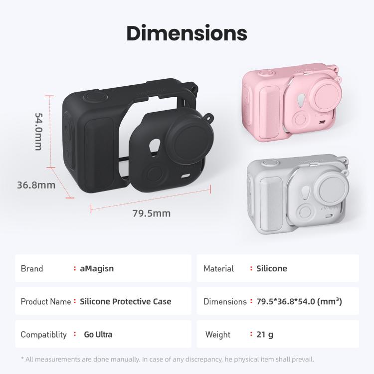 For Insta360 Go Ultra aMagisn Silicone Protective Case Kit All-round Protection Shell(Gray) - Case & Bags by aMagisn | Online Shopping UK | buy2fix