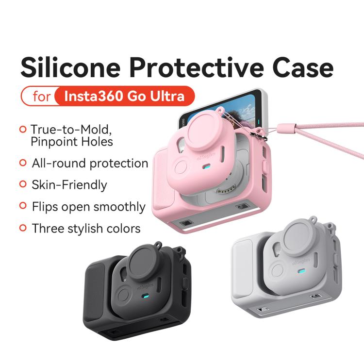 For Insta360 Go Ultra aMagisn Silicone Protective Case Kit All-round Protection Shell(Pink) - Case & Bags by aMagisn | Online Shopping UK | buy2fix