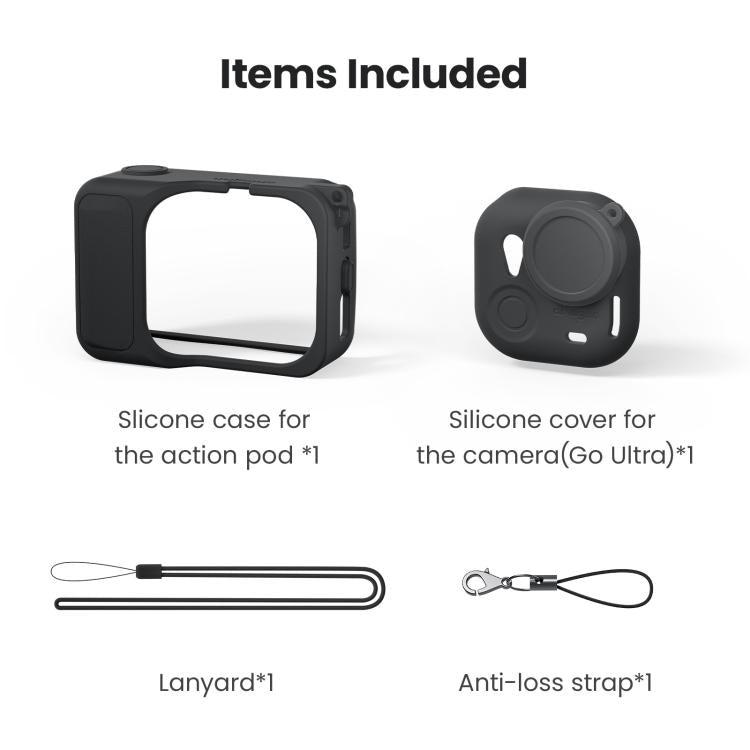 For Insta360 Go Ultra aMagisn Silicone Protective Case Kit All-round Protection Shell(Gray) - Case & Bags by aMagisn | Online Shopping UK | buy2fix