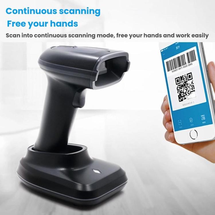 Long-range Wireless QR Code Barcode Scanner With Base, Specification: 2.4G + Bluetooth - Barcode Scanner by buy2fix | Online Shopping UK | buy2fix