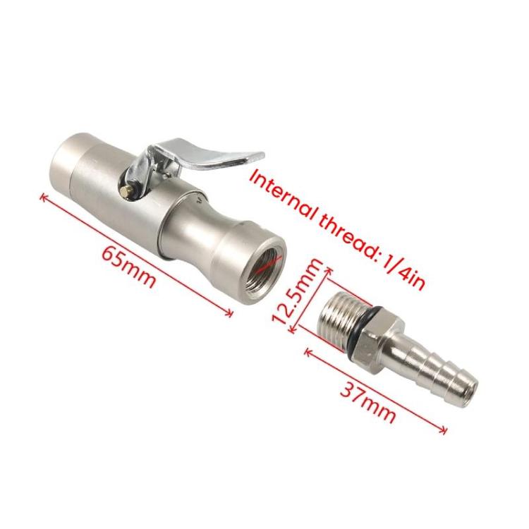 Car Air Pressure Gauge Self-Locking German-Style Air Pump Nozzle, Color: Black + Male Inflator Connector A10507 - Inflatable Pump by buy2fix | Online Shopping UK | buy2fix