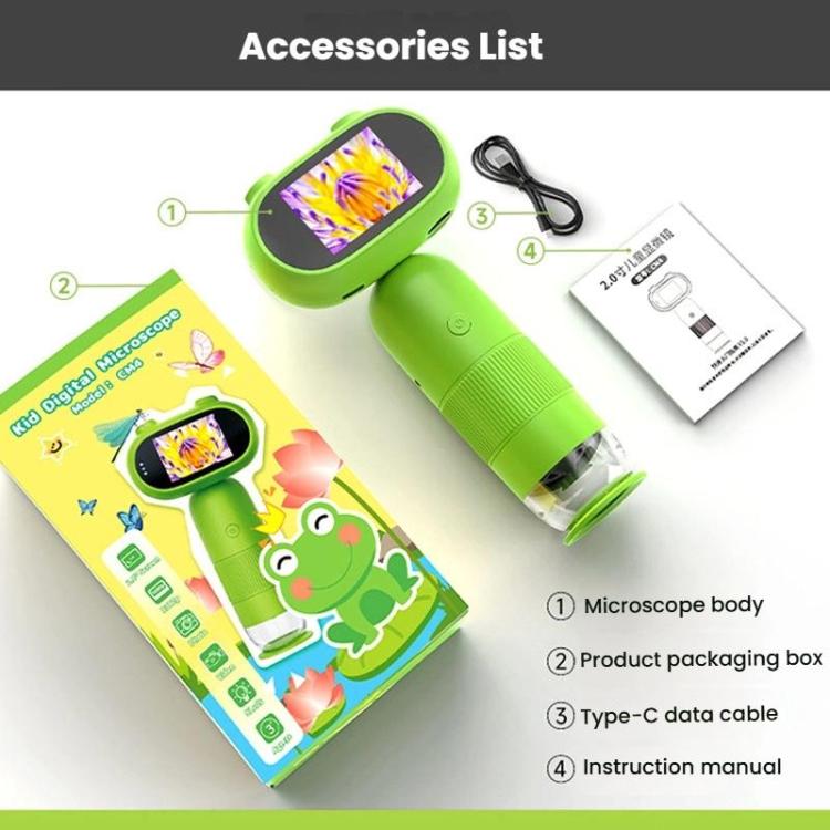 CM4 Cartoon HD Children Digital Electronic Microscope With Screen Handheld Portable Magnifier - Digital Microscope by buy2fix | Online Shopping UK | buy2fix