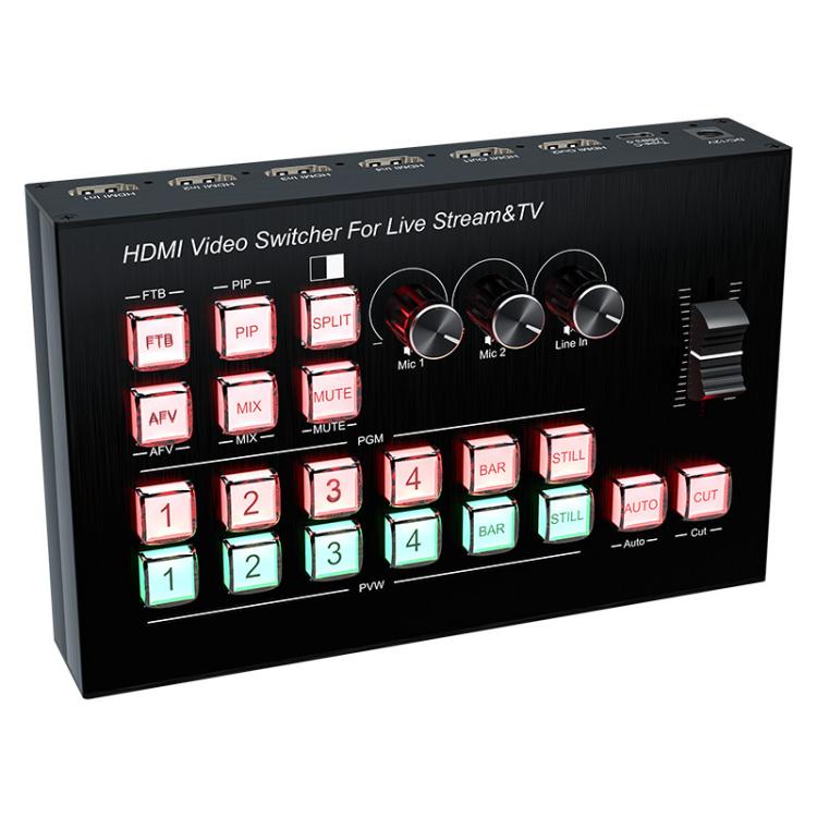4 In 2 Out HDMI Guide Switchboard Type-C Capture Port OSD Display Game Switcher UK Plug(Black) - Live Sound Effects Processors by buy2fix | Online Shopping UK | buy2fix