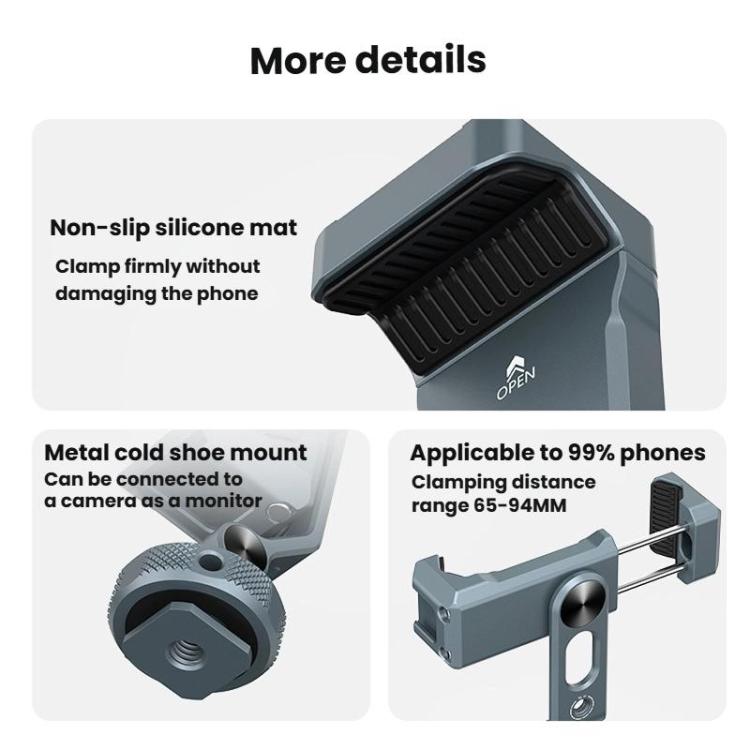 VRIG PH-18 Aluminum Alloy Dual-Head Cold Shoe Phone Mount With Dual 1/4 inch Screw Holes For Horizontal/Vertical Tilting Shooting - Stand by VRIG | Online Shopping UK | buy2fix