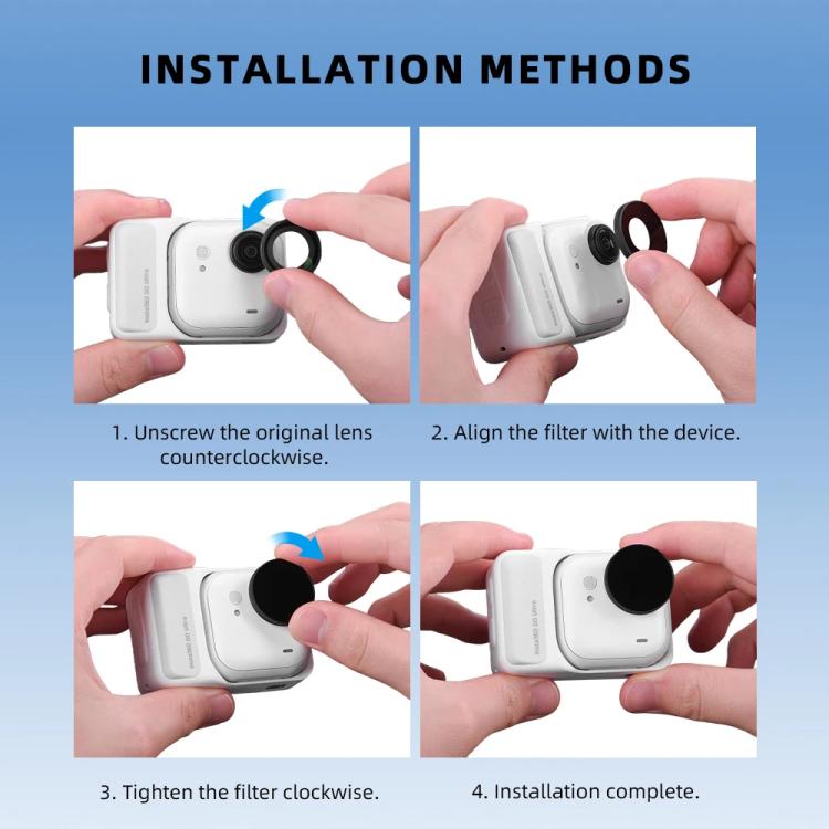 For Insta360 Go Ultra BRDRC Lens Filter Camera Accessories, Spec: ND8+ND16+ND32 - Len Accessories by BRDRC | Online Shopping UK | buy2fix