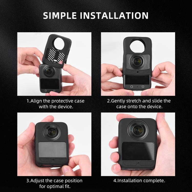 For DJI Osmo 360 Silicone Case Anti-Scratch Shock-Absorbing Dustproof Cover Black - Case & Bags by buy2fix | Online Shopping UK | buy2fix